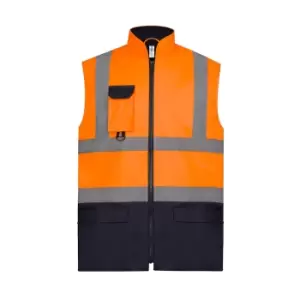 Image of Yoko Adults Unisex Two Tone Bodywarmer (L) (Orange/Navy)