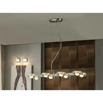 Image of Schuller Lighting - Schuller Suria - Integrated LED 8 Light Crystal Bar Ceiling Pendant Chrome