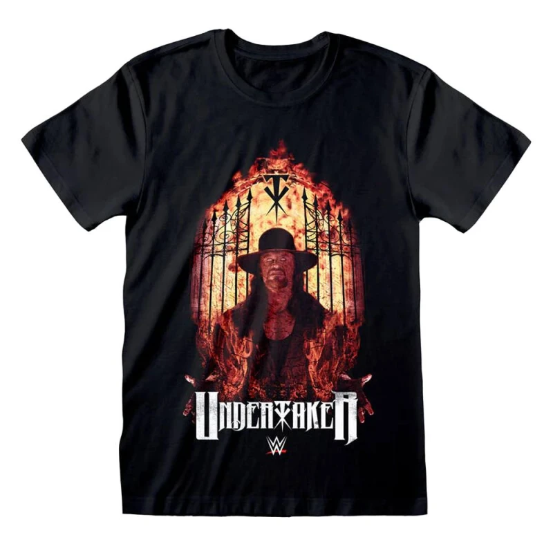 Image of WWE Mens Undertaker Flames T-Shirt in Black Size: Large Black Male L
