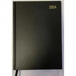 Image of ValueX Diary A4 2 Day Per Page 2024 Black - BUSA42 Black 20889SY