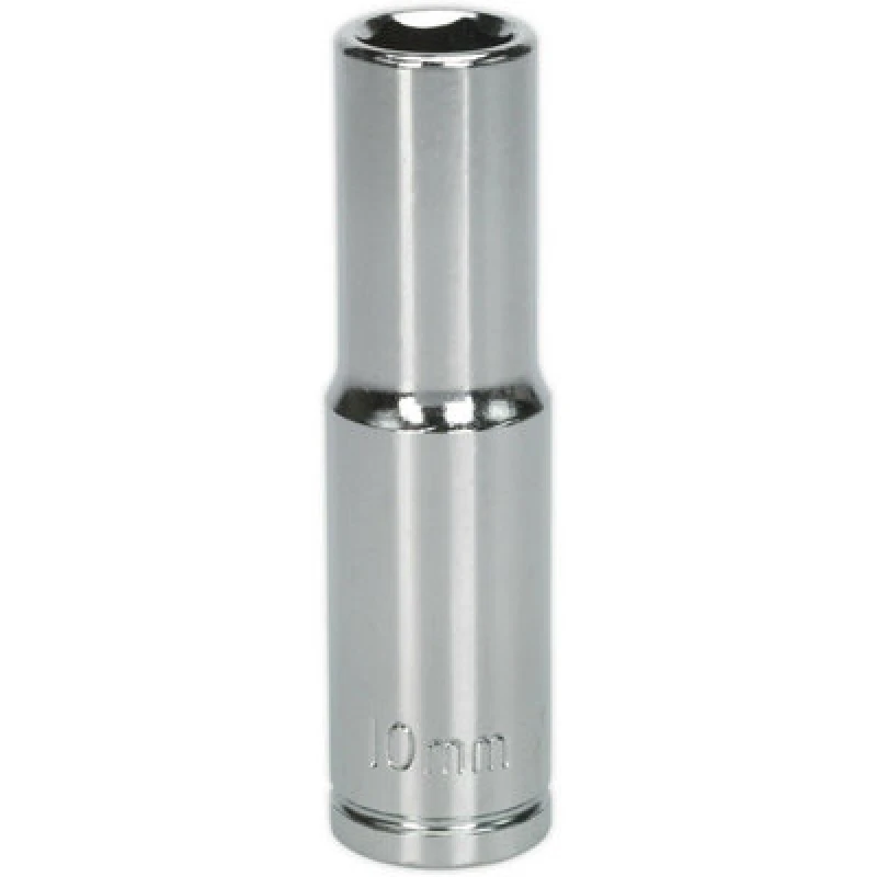 Image of Loops 10mm Chrome Plated Deep Drive Socket - 3/8" Square Drive High Grade Carbon Steel Metallics