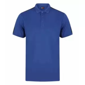 Image of Finden & Hales Adults Unisex Contrast Panel Pique Polo Shirt (XS) (Royal Blue/Navy)