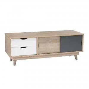 Image of Scandi 2 Drawer Grey TV Media Unit Grey