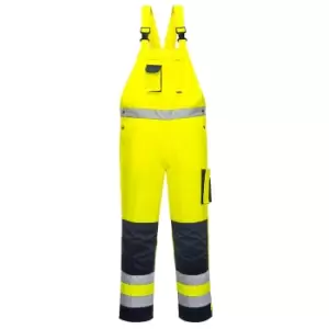 image of Portwest Dijon Hi Vis Bib and Brace Yellow / Navy XL