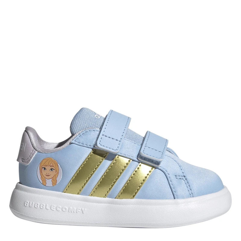 Image of adidas Kids Grand C Anna Low-Top Trainers Blue/Gold/Lvndr female C8 (26)