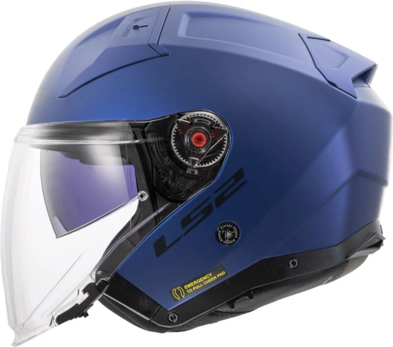 Image of LS2 OF603 Infinity II Solid Jet Helmet, blue, Size S for Men