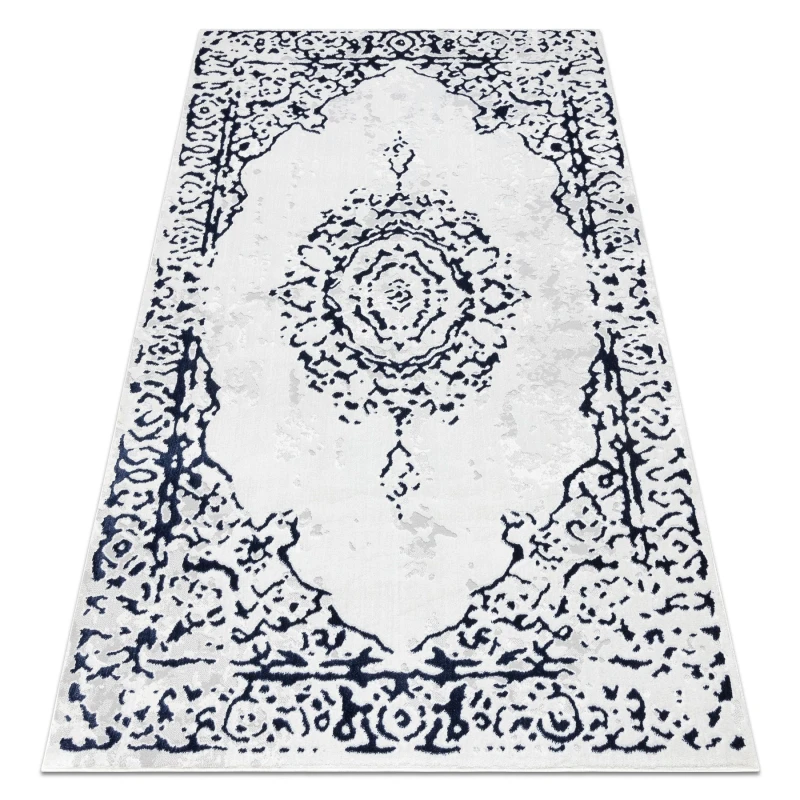 Image of RugsX Carpet Allure 1961 Ornament, Frame - Structural, Stylish, Glamour White / Blue 160X220 Cm