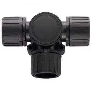 Image of HellermannTyton 166 24800 HG16 T Helaguard T Connector With Inspection Lid Polyamide 6.6 Black