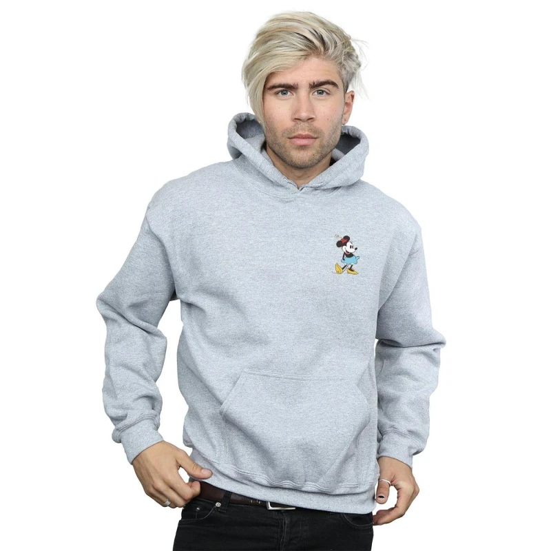 Image of Disney Men Minnie Mouse Kick Chest Hoodie in Grey Size: large Grey L Male 5057864069549