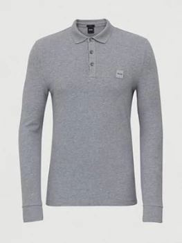 Hugo Boss Passerby Long Sleeve Polo Shirt Pastel Grey Size S Men