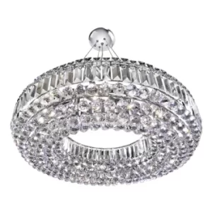 Image of Vesuvius 10 Light Small Ceiling Pendant Chrome with Crystals, E14