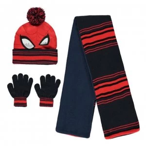 Image of Character Knitted 3 Piece Set Childrens - Spiderman