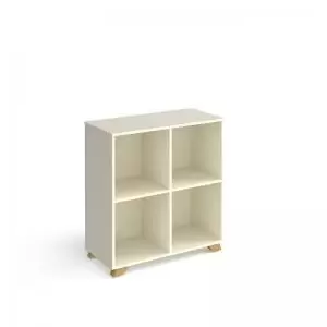 image of Giza cube storage unit 950mm high with 4 open boxes and wooden legs -