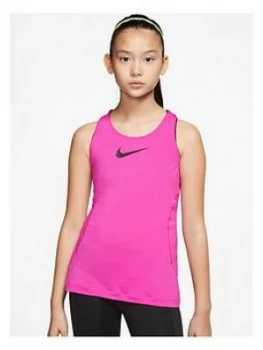 Image of Nike Pro Older Girls Training Vest - Pink/Black