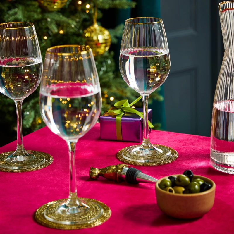 Image of Biba Biba Deco Wine Glass Set of 4 - Clear Clear One Size