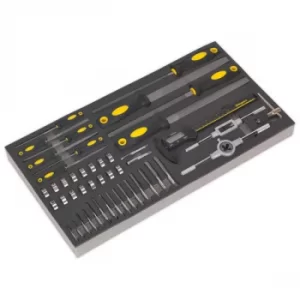 Image of Siegen S01132 Tool Tray with Tap & Die, File & Caliper Set 48pc