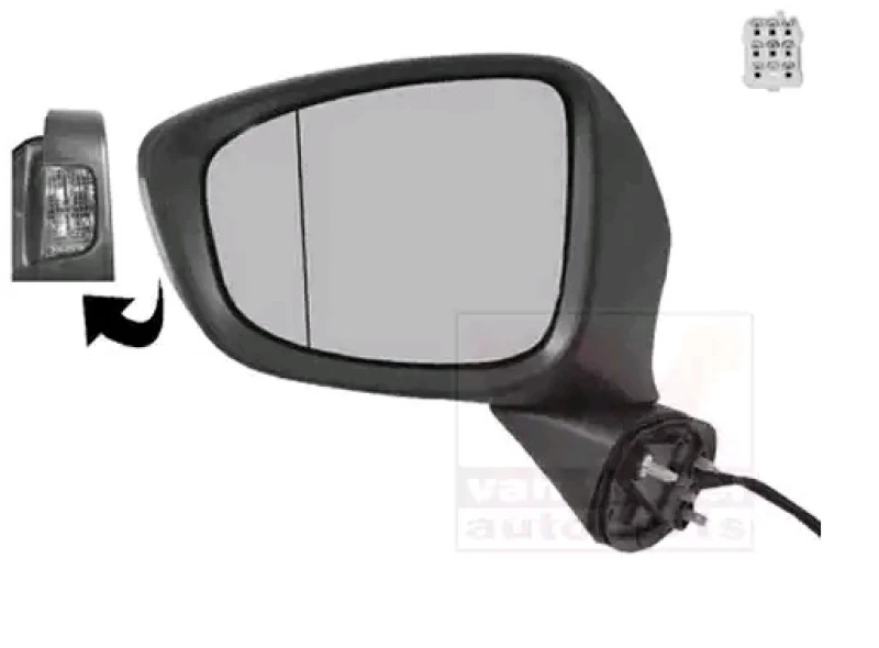 Image of VAN WEZEL 2780817 Wing mirror * HAGUS * Left, Heatable, primed Outside Mirror (50)