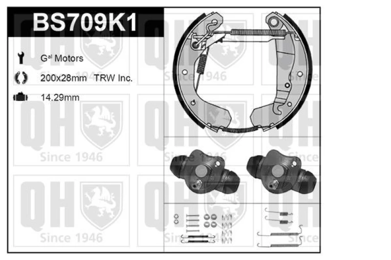 Image of QUINTON HAZELL Brake Shoe Set QUINTON HAZELL BS709K1