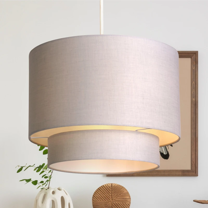 Image of Searchlight Two Tier Shade 30cm Grey - Searchlight Grey MP01001