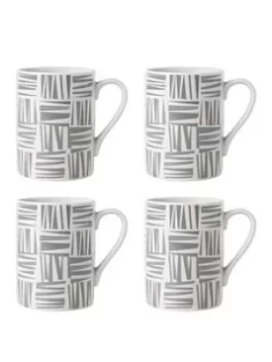 image of Sabichi Brooklyn Grey Set Of 4 Mugs