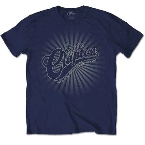 image of Eric Clapton - Logo Rays Unisex Large T-Shirt - Blue