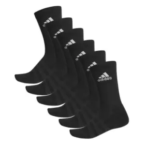 Image of adidas Cushioned Crew Socks 6 Pack Womens - Black