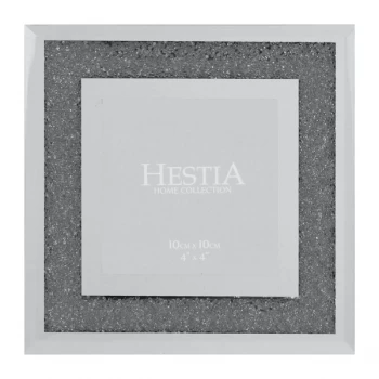 image of 4" x 4" - HESTIA Mirror & Black Crystal Glass Frame