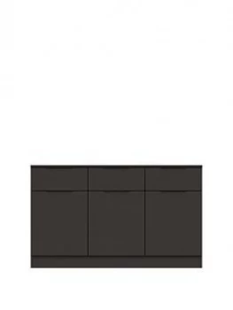 Image of Bilbao Ready Assembled High Gloss Large Sideboard - Graphite