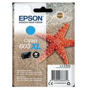 Image of Epson Starfish 603XL Cyan Ink Cartridge