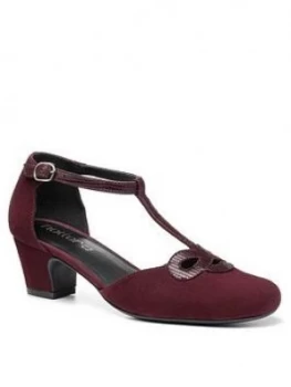 Image of Hotter Darcy Heeled Shoes, Wine, Size 8, Women