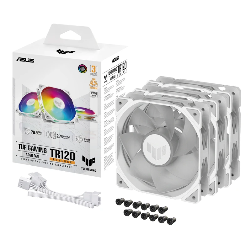 Image of Asus ASUS TUF GAMING TR120 ARGB REVERSE 3IN1 White Computer case Air cooler 12cm 90DA00D3-B09020
