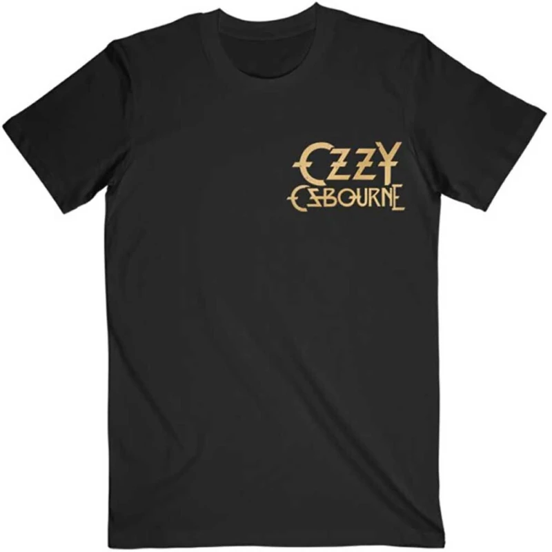 Image of Ozzy Osbourne Mens Patient No. 9 Back Print Cotton Logo T-Shirt in Black Size: Medium Black Male M