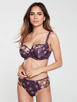 Panache Tiana Balconette Bra - Purple Floral, Purple Floral, Size 30Ff, Women