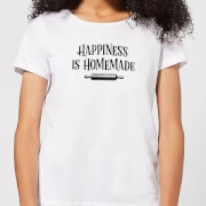 Image of Happiness Is Homemade Womens T-Shirt - White - 3XL