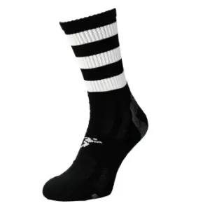 image of Precision Unisex Adult Pro Hooped Football Socks (7 UK-11 UK) (Black/White)