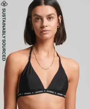 Image of Superdry Micro Logo Elastic Triangle Bikini Top