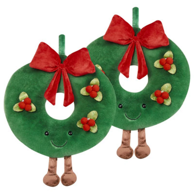 Image of Beliani Set Of 2 Decorative Cushions Bonbon 45 X 45cm Green