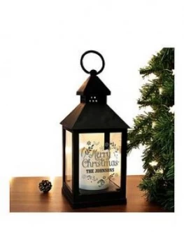 image of Personalised Black Christmas Lantern