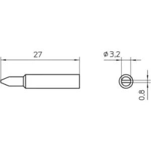 Image of Weller XNT C Soldering tip Chisel-shaped Tip size 3.2mm Content