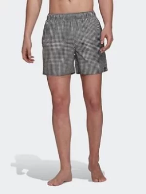 adidas Check Swim Shorts, White/Black Size XS Men