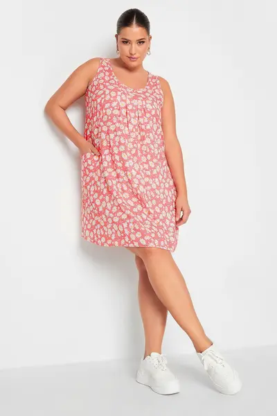 Image of Yours Smock Dress Red