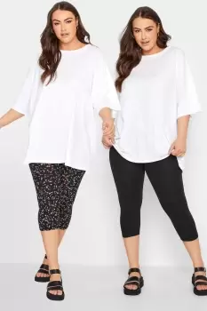 Image of 2 Pack Printed Cropped Leggings