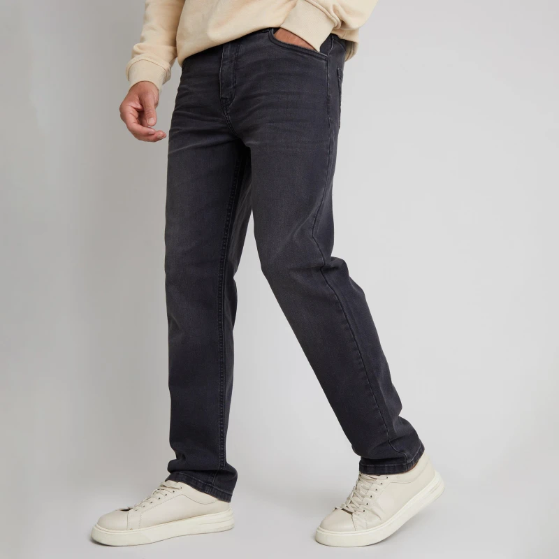 Image of Threadbare Threadbare Men 'Canterbury' Straight Fit Jeans With Stretch in Grey Size: 36R Grey 36R Male 7625914454546