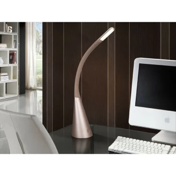 image of Schuller Lain - Integrated LED Table Lamp, Metallic Champagne