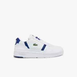 Lacoste Mens T-Clip Leather and Synthetic Trainers Size 6 UK White & Blue