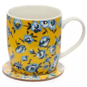 image of Pick of the Bunch Peony Porcelain Mug & Coaster Set