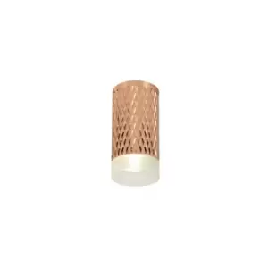 image of 1 Light 11cm Surface Mounted Ceiling GU10, Rose Gold, Acrylic Ring - Luminosa Lighting