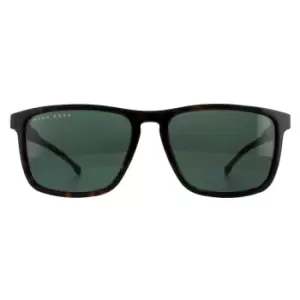 Square Dark Havana Green Sunglasses