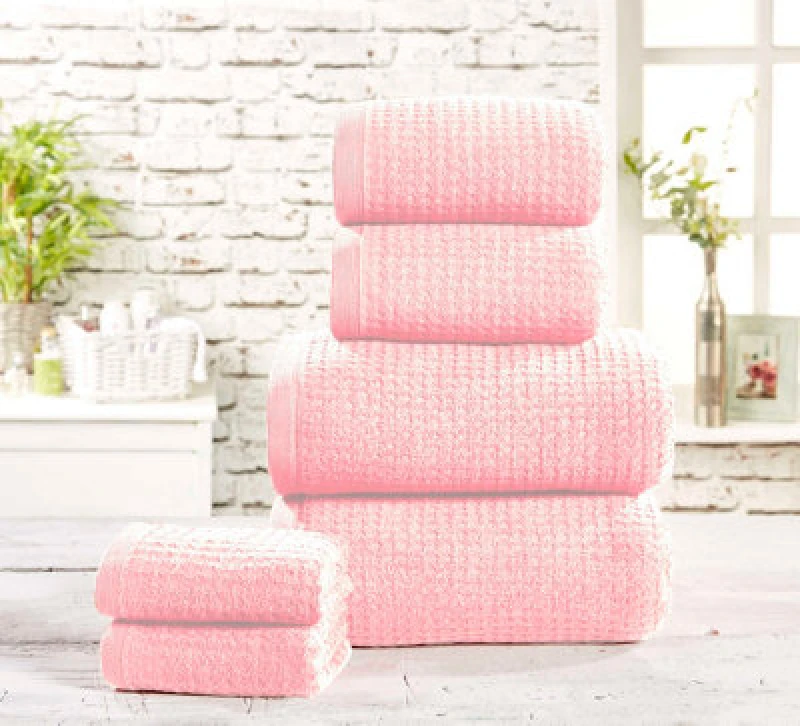 Image of Rapport Home Waffle Hand Towel Pure Cotton Dusky Pink