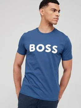 Image of BOSS Thinking 1 Large Logo T-Shirt - Navy Size M Men